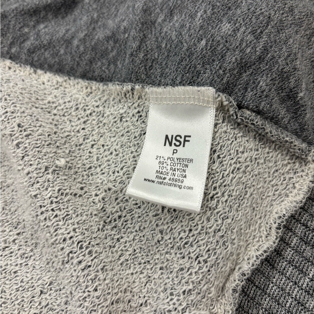 NSF Heather Gray Zip Hoodie Petite Small Made USA Minimalist Luxe Athleisure - Picture 10 of 10